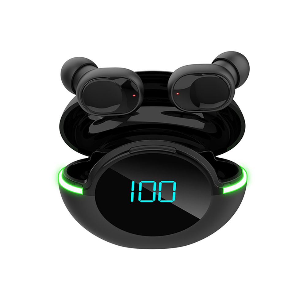 Y80 Bluetooth-compatible Wireless Headset Waterproof Sports Earbuds Low-latency Tws Gaming Headphones Power Display black
