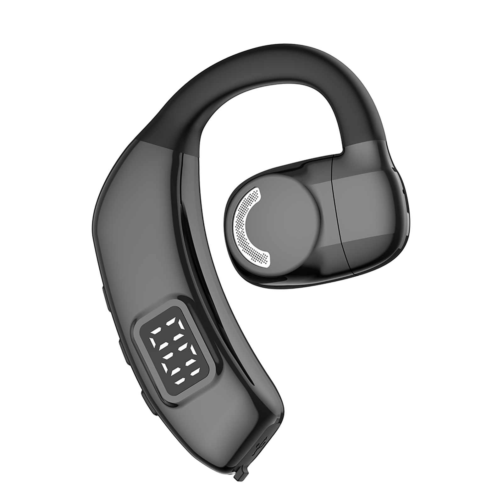 Open Ear Headphones Air Conduction Business Earbuds ENC Noise Reduction Earphones Rotatable 180°Arm Hanging Ear Headphones Ultra Long 30 Hours Playtime For Running Workout black