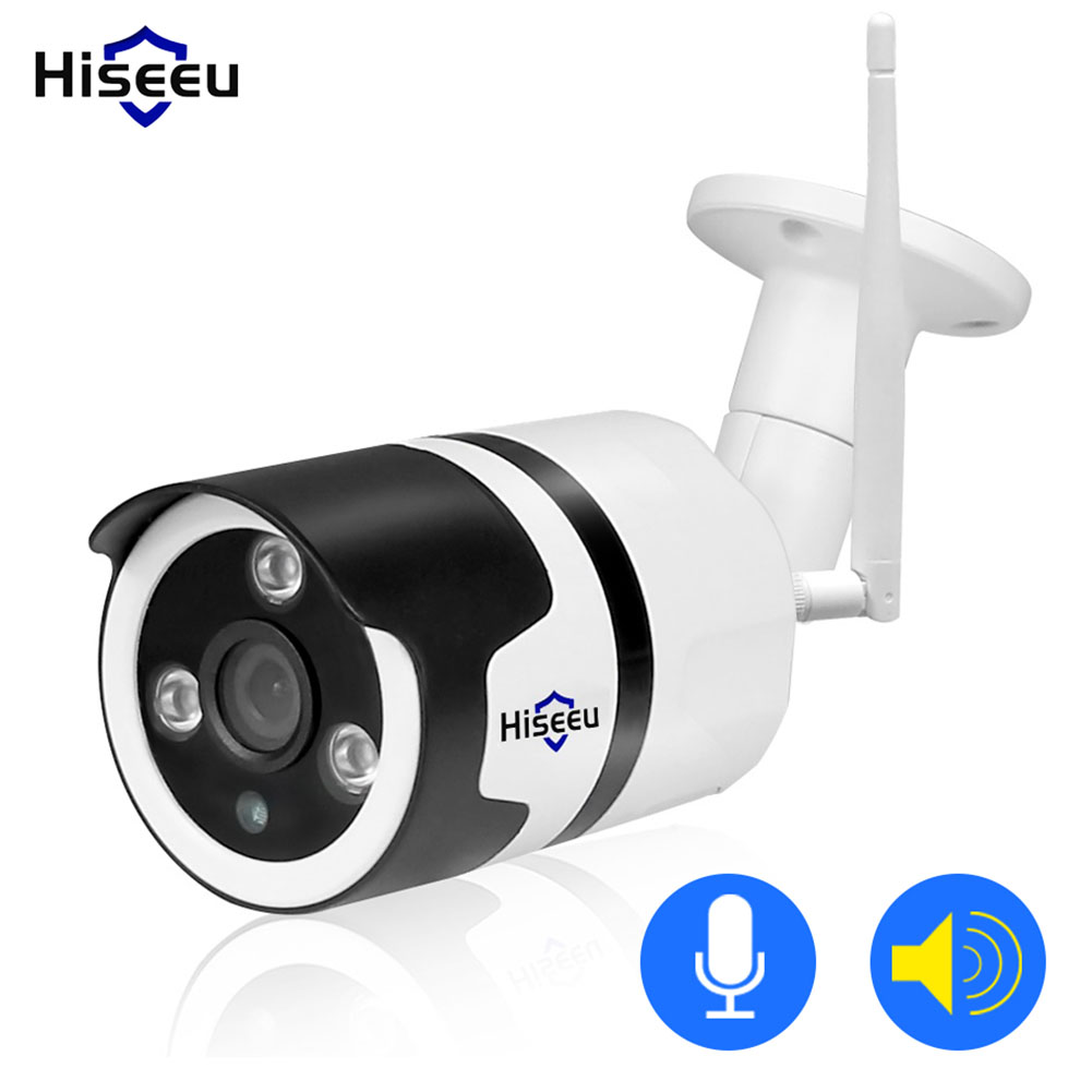 Hiseeu FHY 1080P Wifi Outdoor IP Camera Waterproof Wireless Security Camera Two Way Audio TF Card Record UK plug