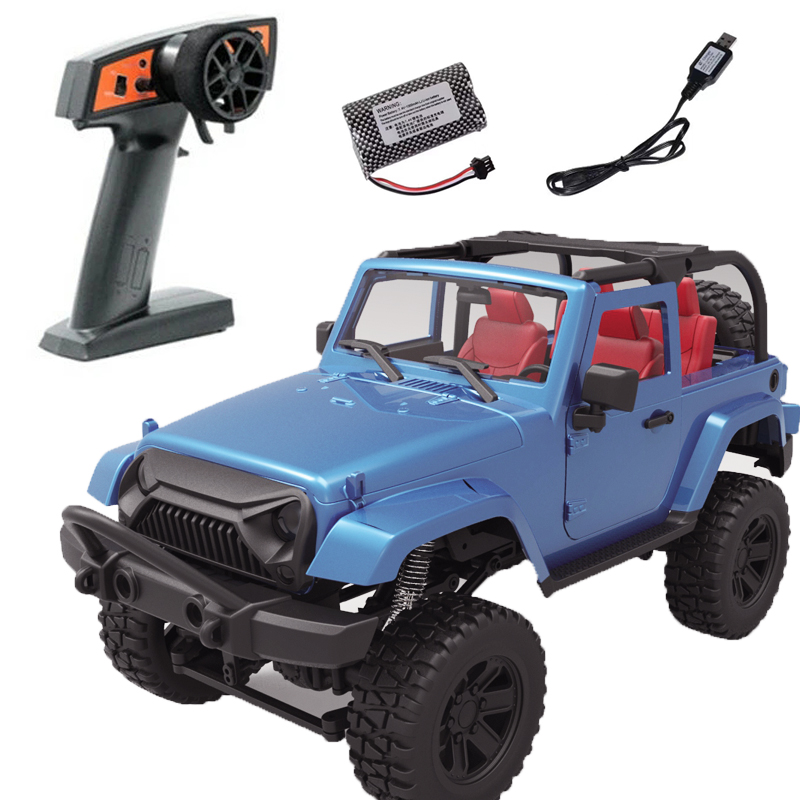 For Rbrc 1:14 Wrangler RC Car Model Toy Simulate 2.4g Four-wheel Drive Car RB-F2 (blue convertible)
