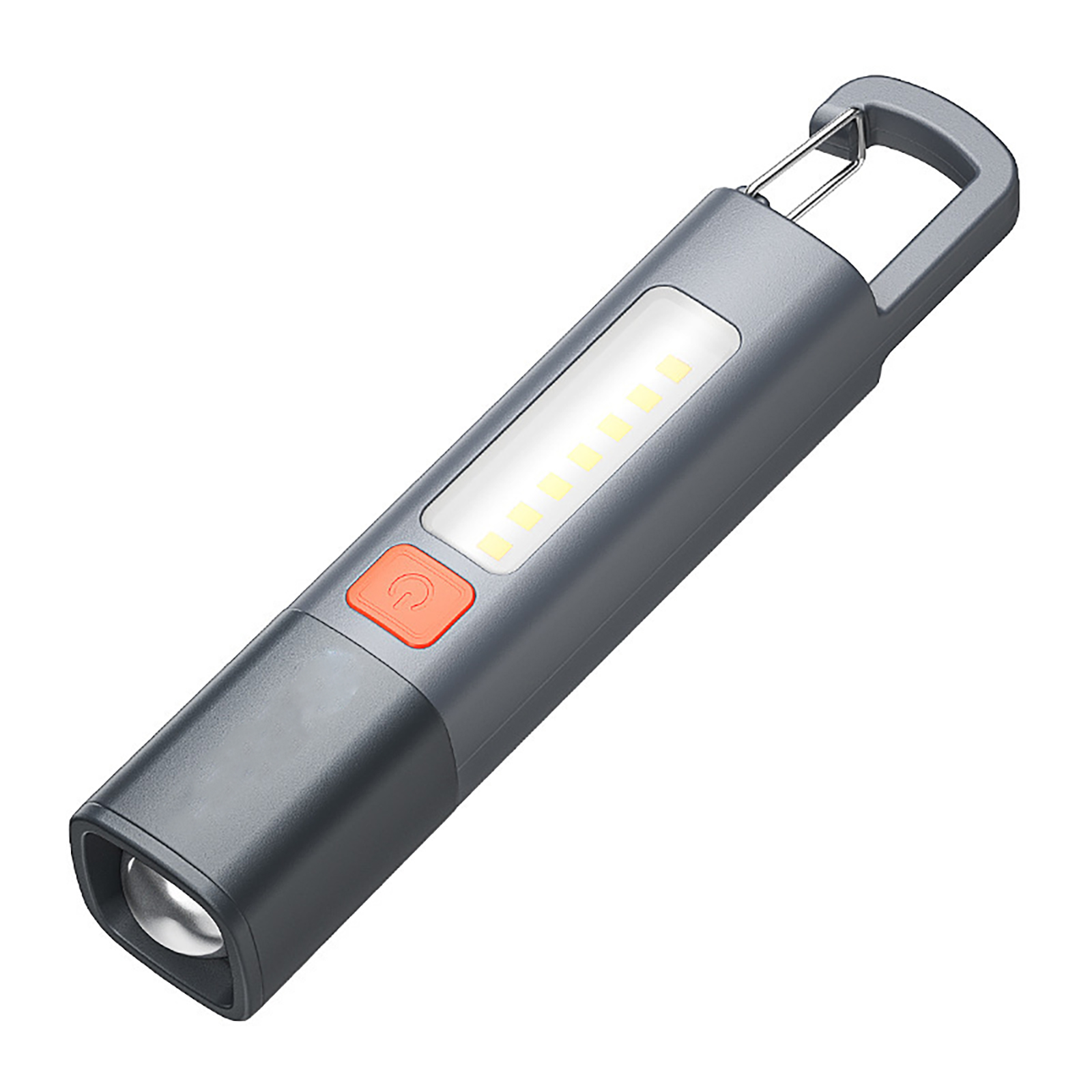 LED Flashlight 300 Lumens Waterproof Built-in 800mAh Rechargeable Battery Portable Torch Light Adjustable Zoom Work Light For Outdoor Fishing Camping SD-1023XPE gray