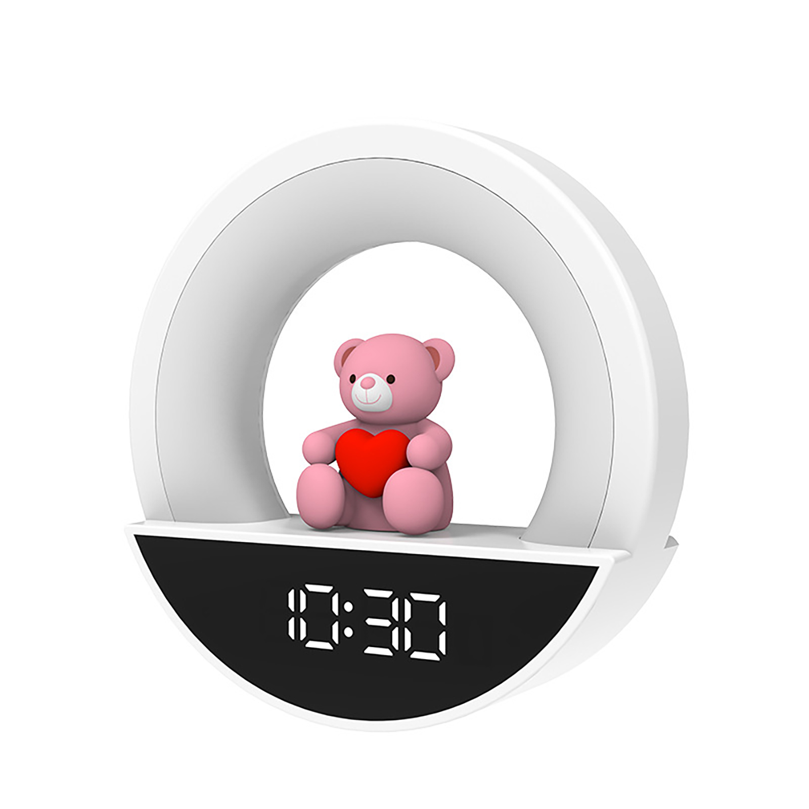Remote Control LED Night Light 3 Lighting Colors 10 Brightness Level Dimmable Night Light Bathroom Clock Rechargeable And Plug-in Multi-functional Bedside Lamp Colorful EU Plug