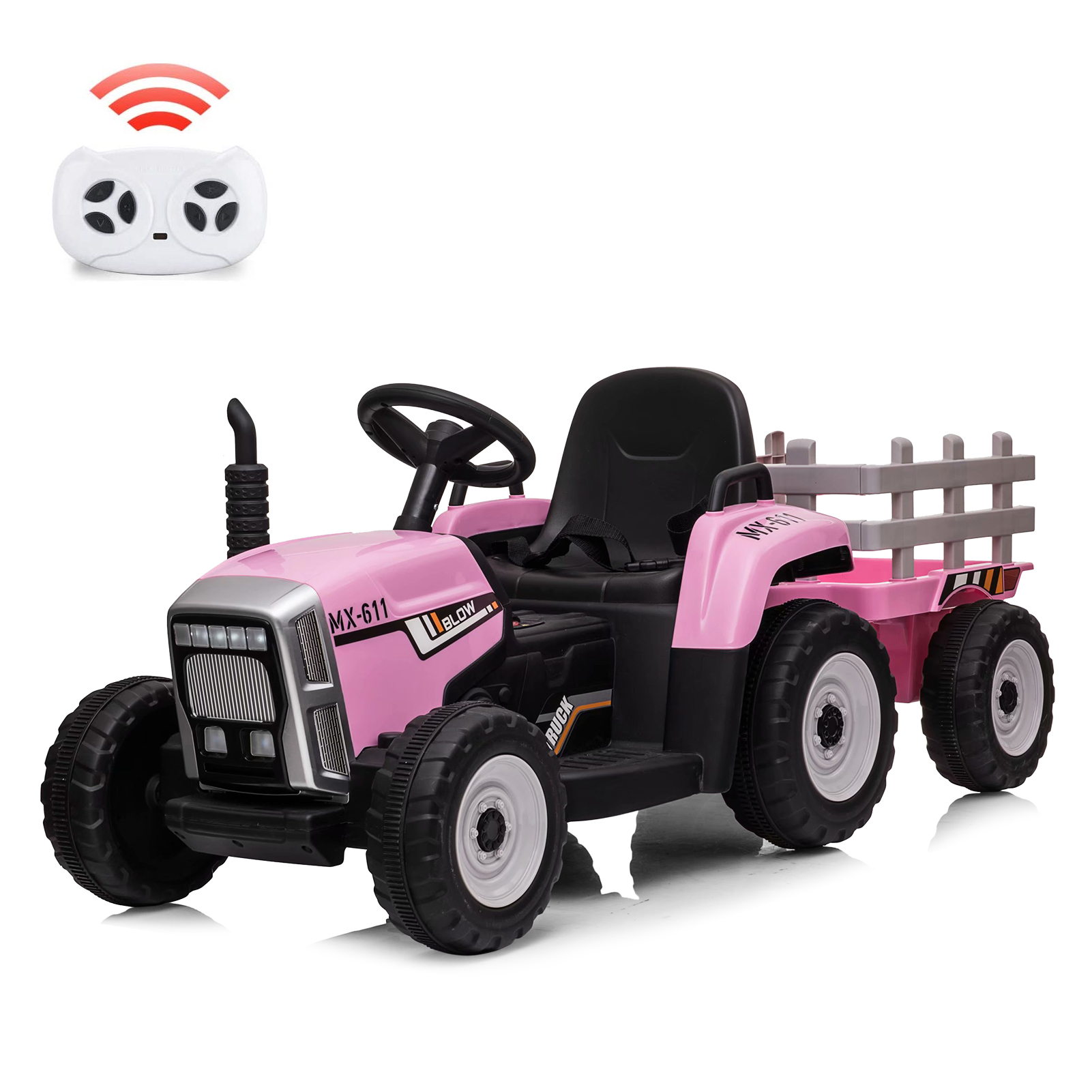 US US RCTOWN 12V Kids Electric Tractor Battery Powered Ride On Car Pink 35W
