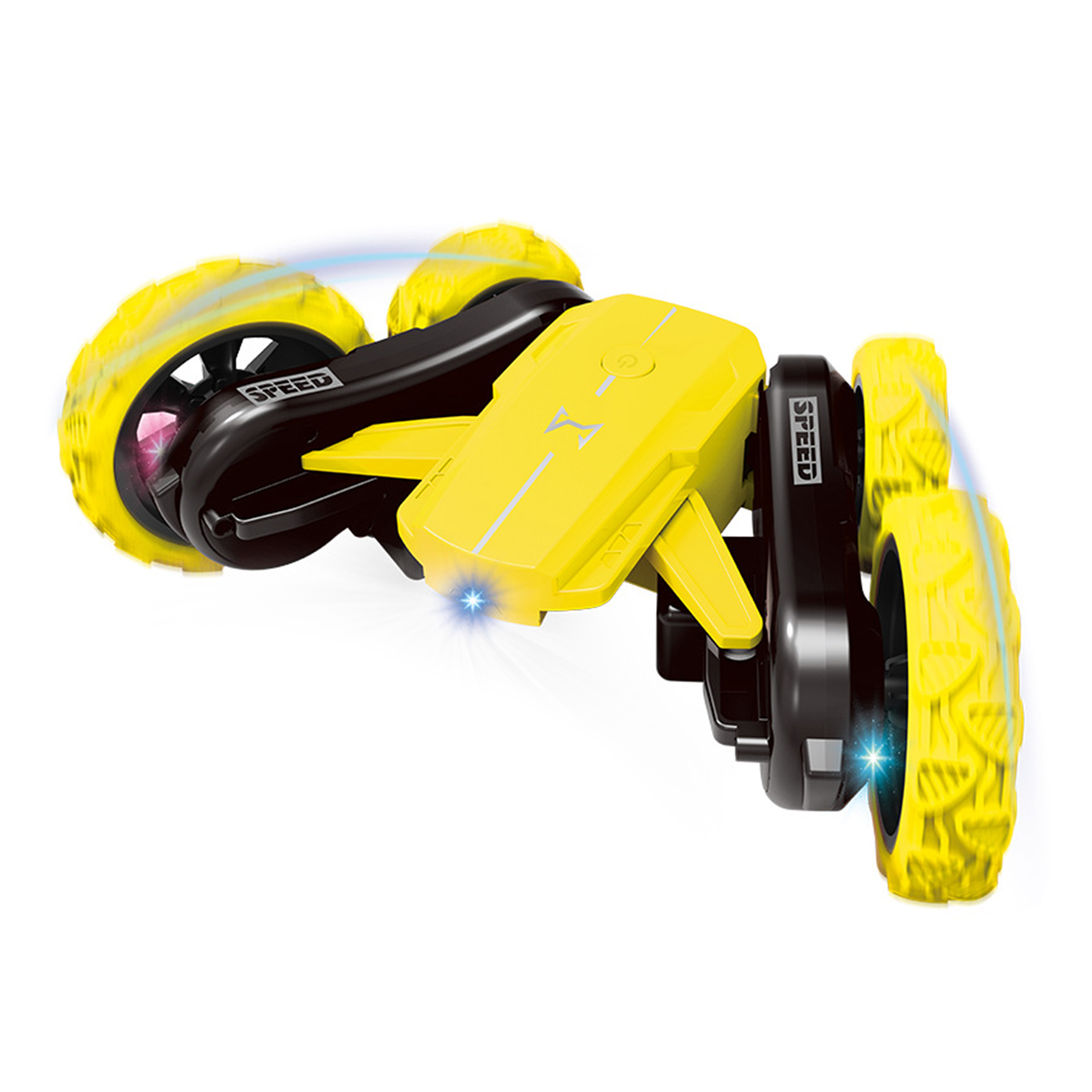 2.4G Rc Stunt Car Automatic Demonstration Double Sided Flip Rotation Remote Control Vehicle Toys Birthday Chirstmas Gifts For Boys Girls yellow