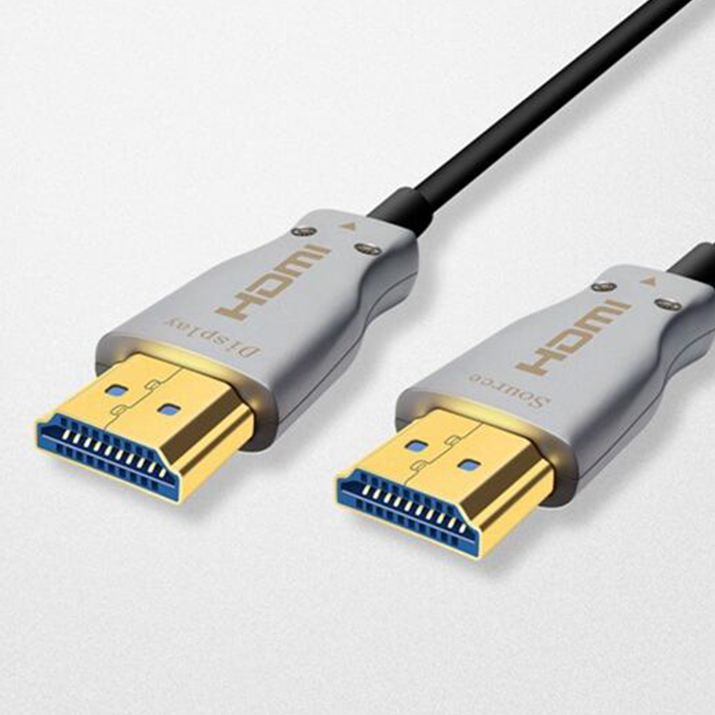 Optical Fiber HDMI 2.0 Male to Male Silver HD Line Zinc Alloy 4K*2K Resolution Engineering Wire Signal Without Attenuation