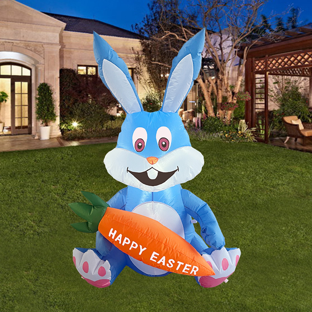 Outdoor Easter  Inflatable  Model 1.2m Easter Cartoon Rabbit-shaped Led Lights For Party Yard Lawn Garden Holiday Venue Layout EU Plug