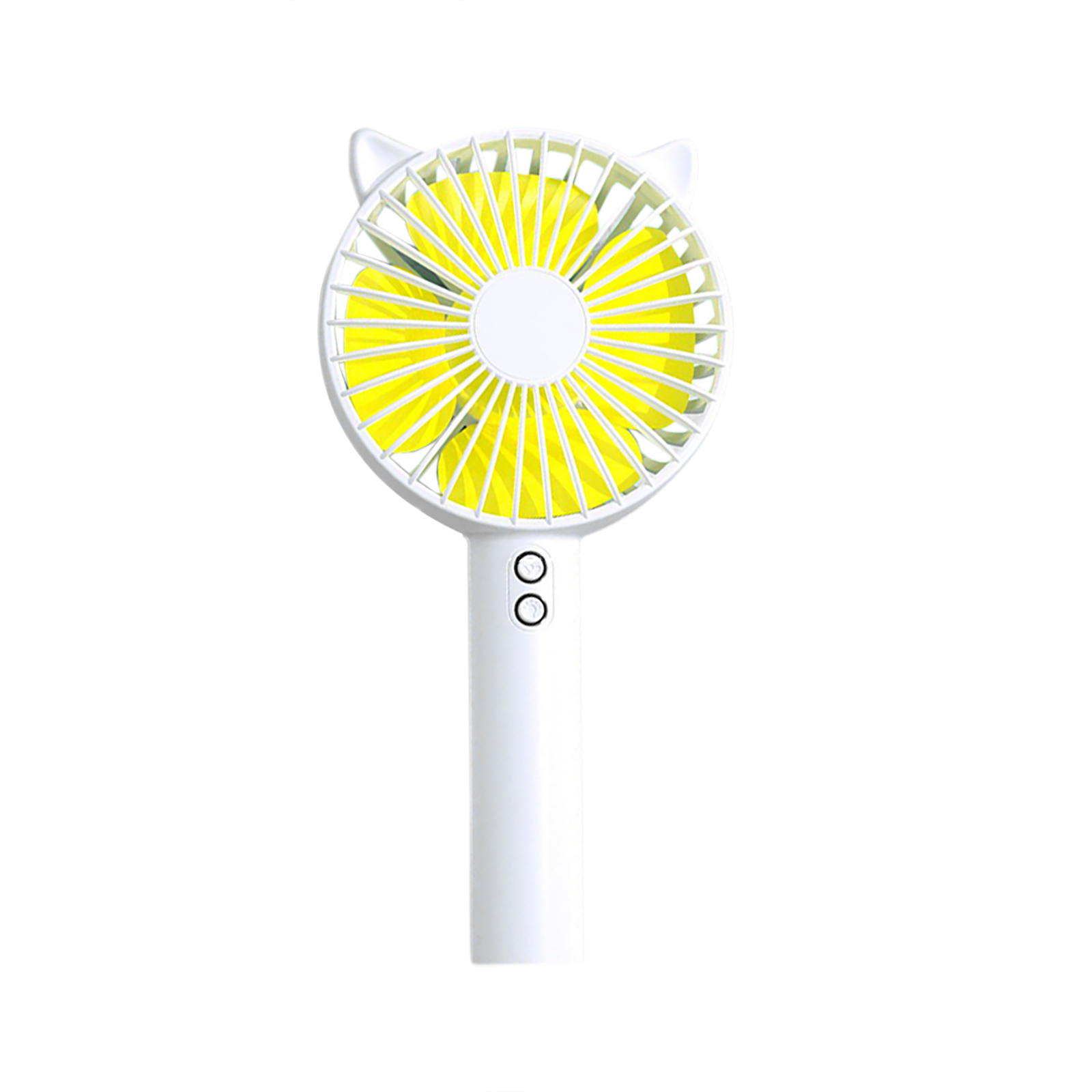 Usb Hand-held Portable Mini Fan 3 Speeds Adjustable Multifunctional Rechargeable Mute Electric Fan Night Light White