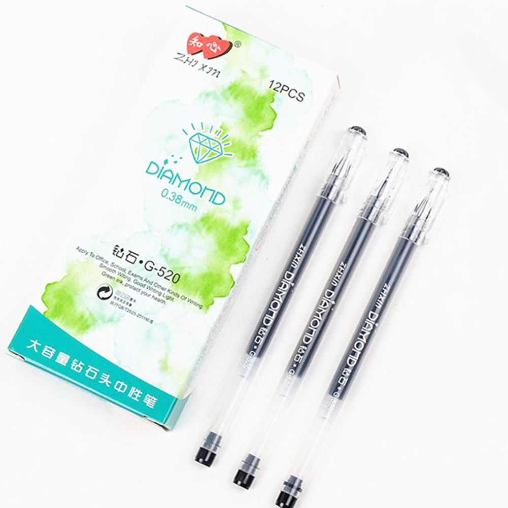 1Pc 0.38mm Dimand Head Shape Gel Pen with Large Capacity Refill
