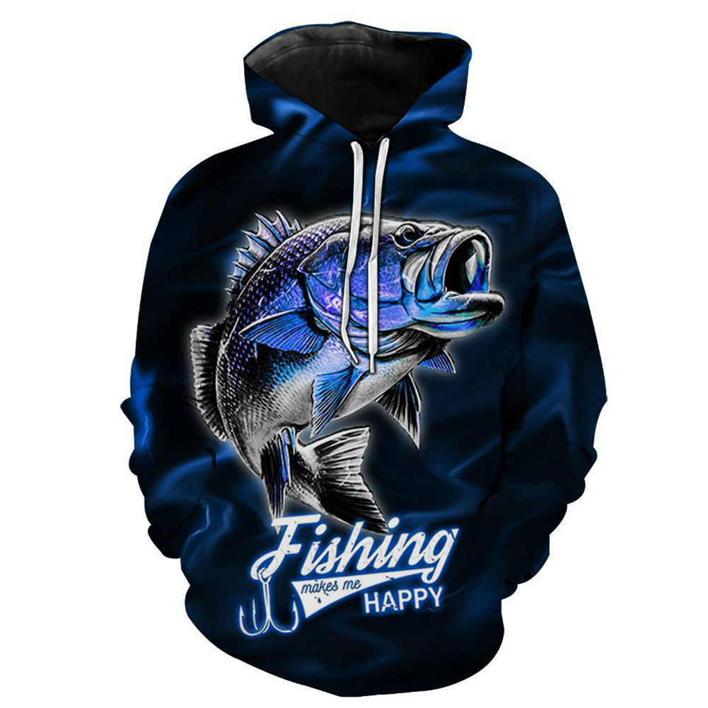 Women Long Sleeves Hoodie Fun Underwater Fish World 3d Digital Printing Sweater Loose Casual Hooded Sweatshirt 002 L