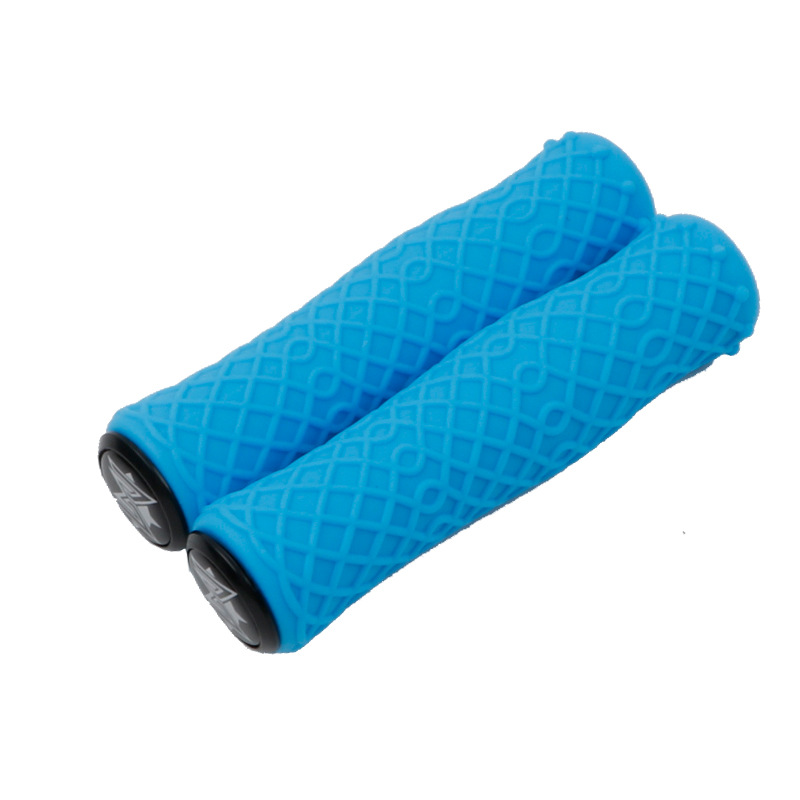 Mountain Bike Handlebar Cover Ultralight Shock-absorbing Dirty-resisting Non-slip Silicone Camouflage Handle Cover  blue