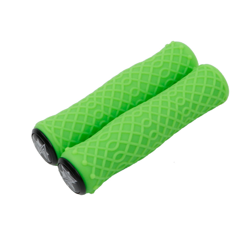 Mountain Bike Handlebar Cover Ultralight Shock-absorbing Dirty-resisting Non-slip Silicone Camouflage Handle Cover  green