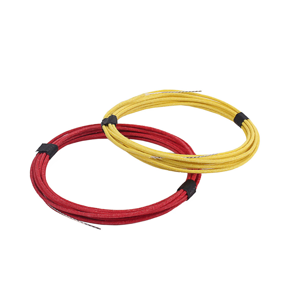 Vintage-style Cloth Covered Wire Single Core Copper Wire for Guitar Pickup 3 Meter Red + yellow