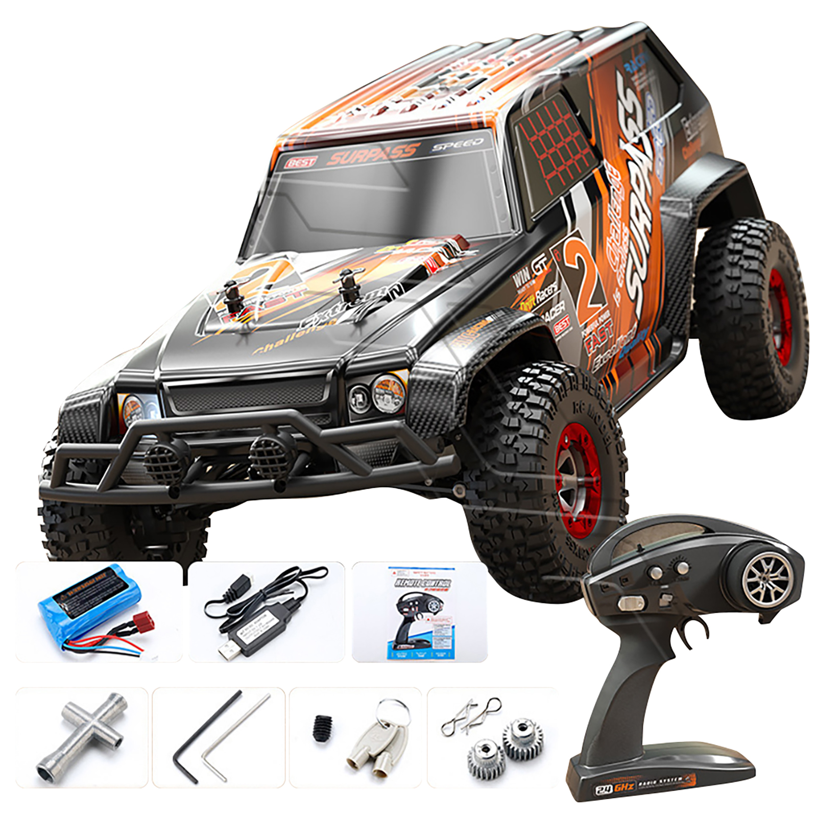 1:12 Full Scale RC Climbing Car Desert Truck 4WD Off-Road Vehicle Model Toys