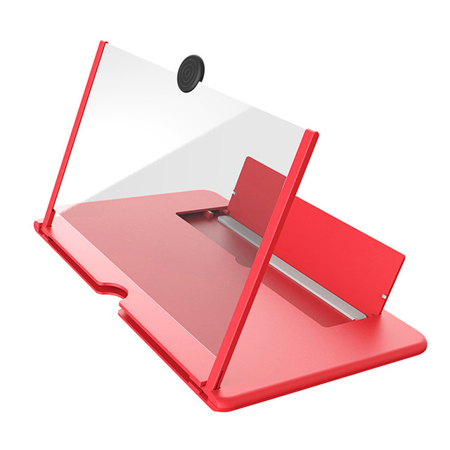 10inch Phone Screen Magnifier Amplifier HD Video Magnifying Phone Bracket Holder red