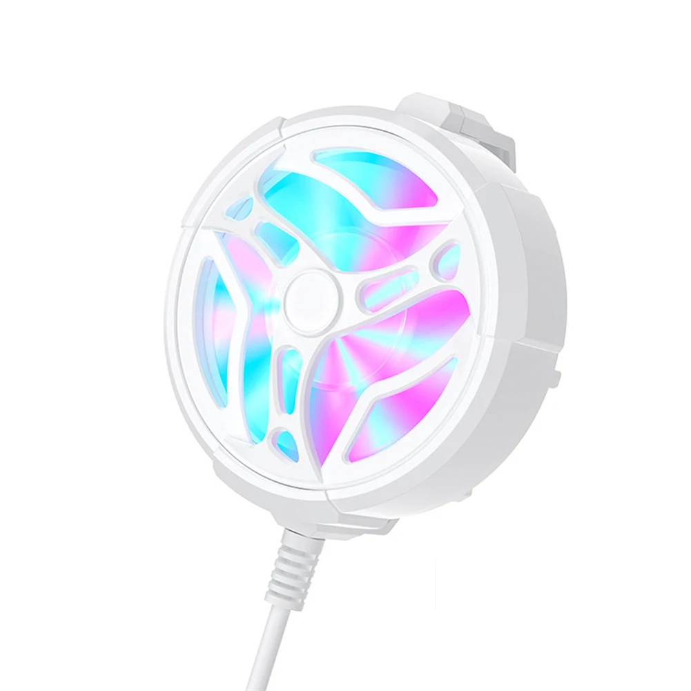Universal Mobile Phone Gaming Cooler Mobile Phone Radiator Cell Phone Live Streaming Cooler For Playing Games Watching Videos white