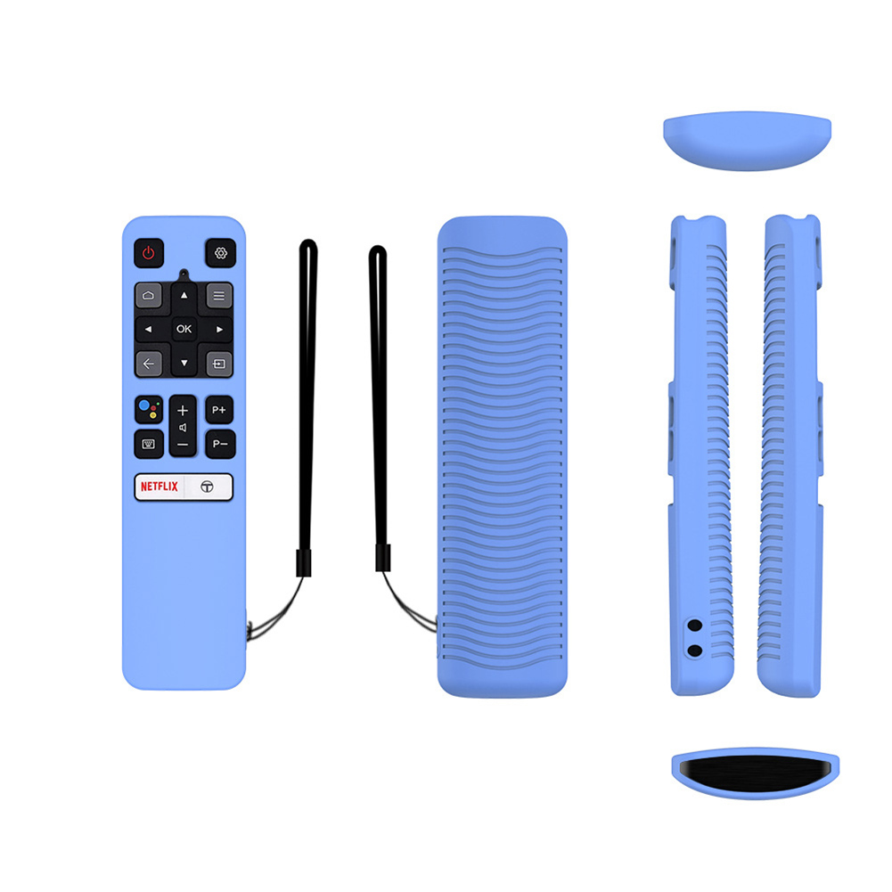 Silicone Tv Remote Control Cover Dustproof Shockproof Protective Case Sleeve Compatible For Tcl Rc802v Fnr1 Fmr1 Luminous blue
