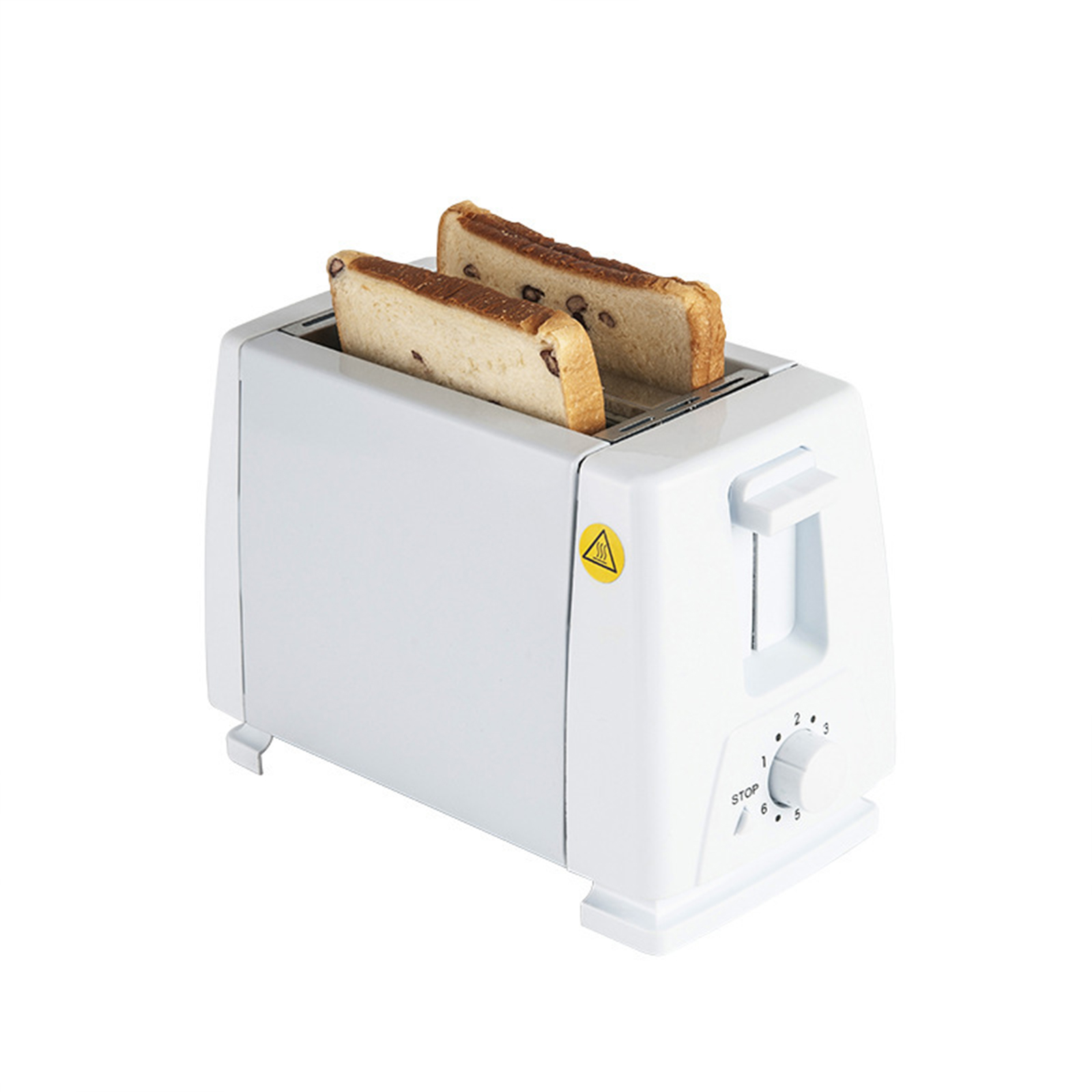 2 Slice Toaster, Small Toaster With Adjustable 6 Levels, Knob, Extra-Wide Slots, Auto-Shutoff, Stainless Steel 2-Slice Toaster For Breakfast Toast Or Sandwiches Classic white BH002A 110V US standard