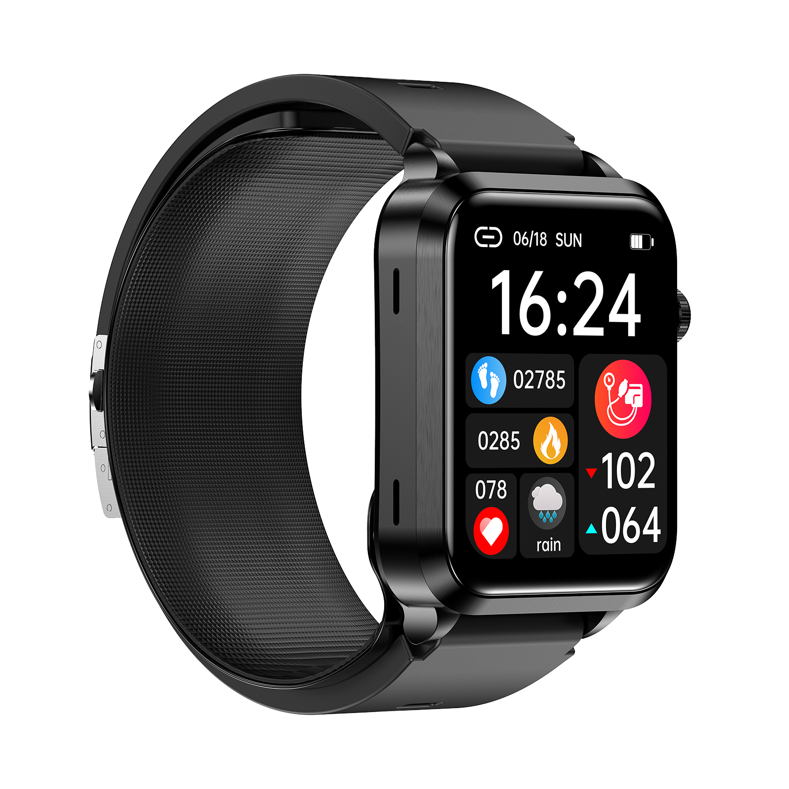 Untapped S11 1.91 Inch Smart Watch Blood Pressure Blood Oxygen Heart Rate Sleeping Monitoring Sports Watch Fitness Watch Black
