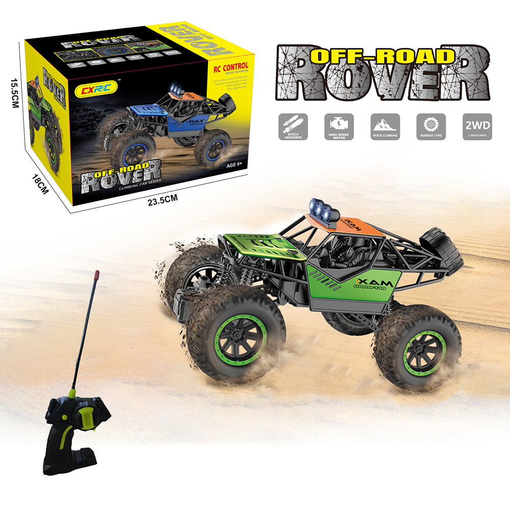1:18 Remote Control Car Rear Drive With Lights Remote Control Off-road Vehicle For Boy Birthday Gifts green 1:18