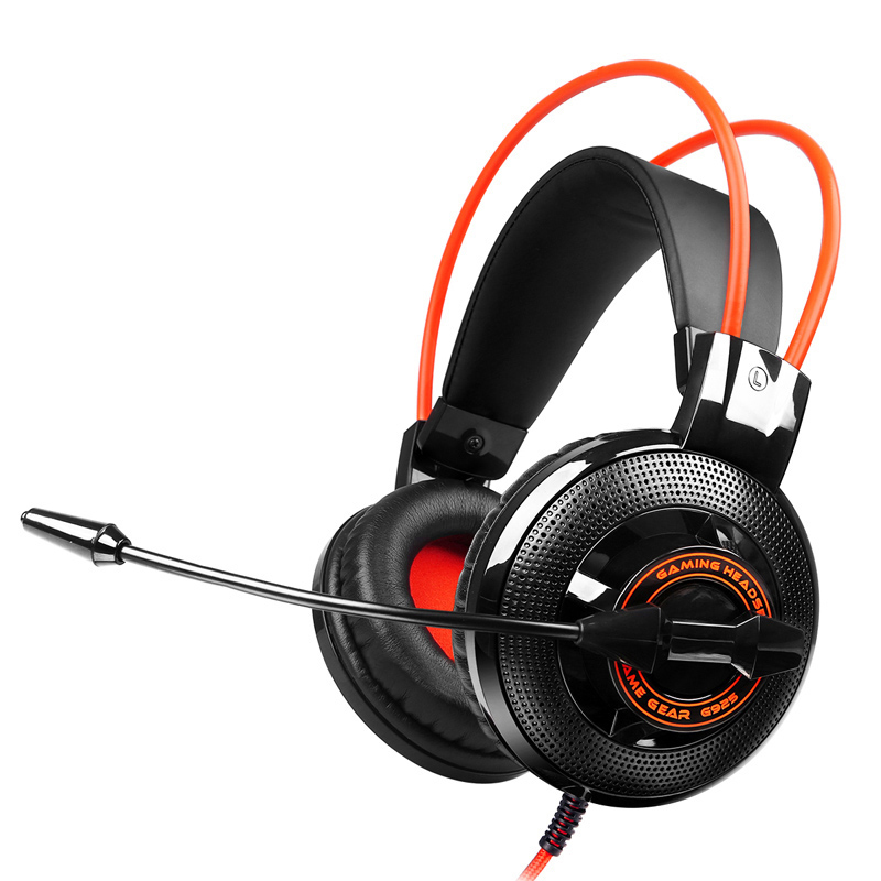 SOMiC G925 Wired Headphone 3.5mm Gaming Headset for PC Laptop phone Over Ear with Mic Earphone Black orange