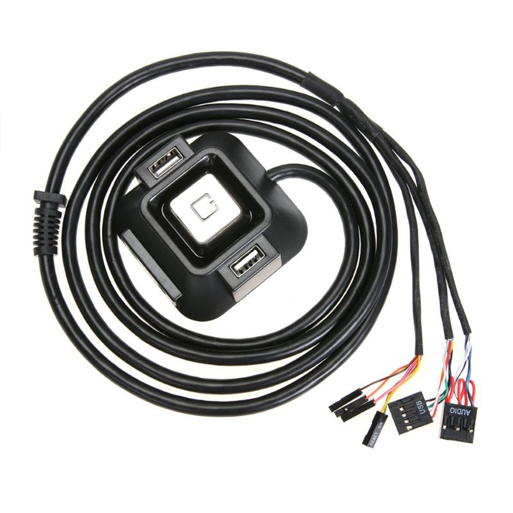 1.2m Desktop Computer Pc Power On/off Reset Button Switch Cable Block Extender Black