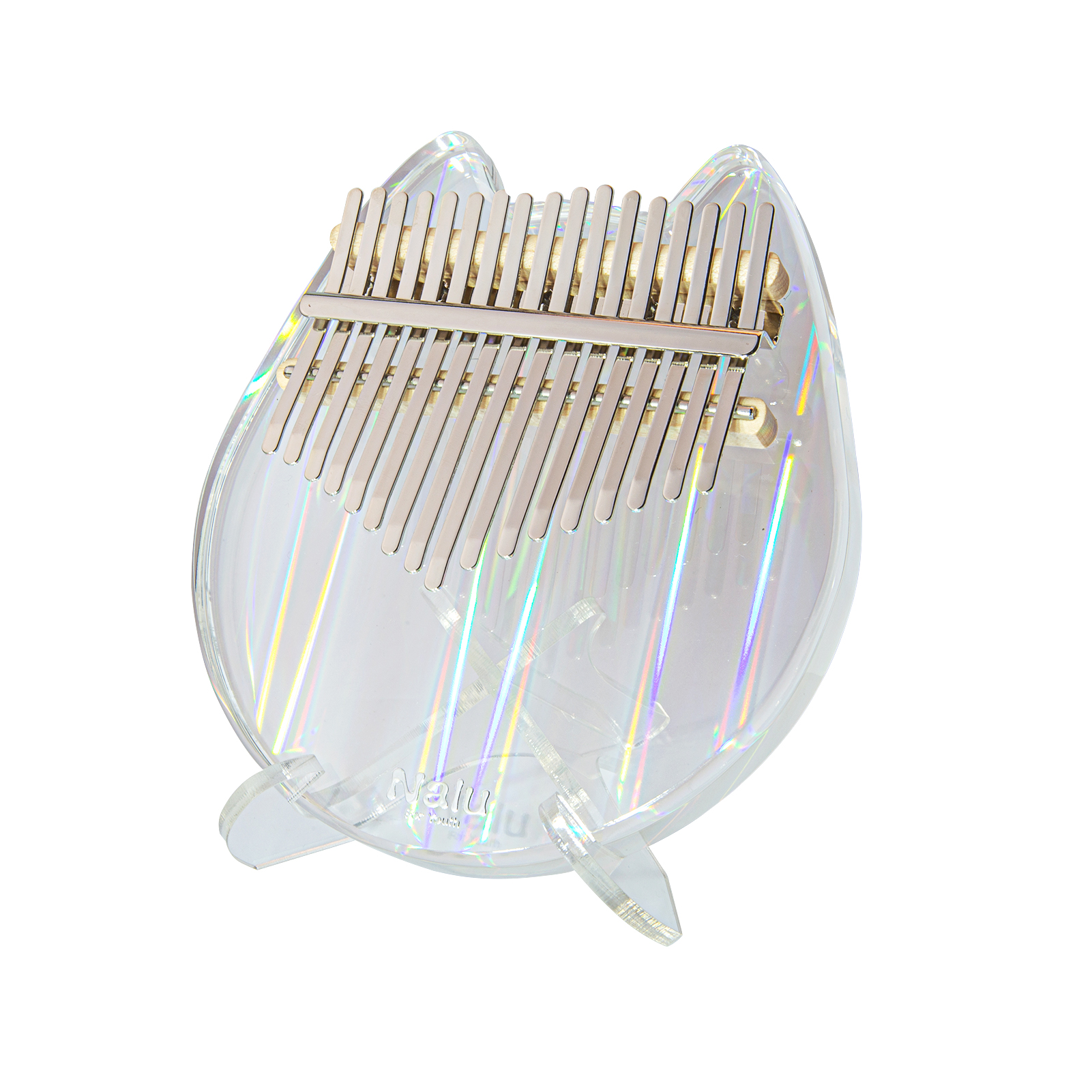 US Kalimba Acrylic 17 Key Kitten Thumb Piano Mbira with Tuner Hammer Holder