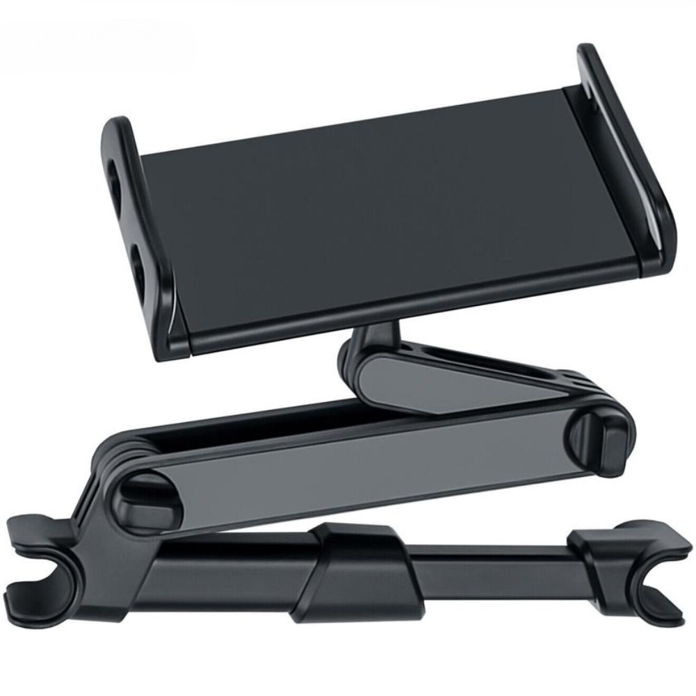 Car Headrest Tablet Mount Holder Compatible For Ipad Mobile Phone Universal Telescopic Rack Support Frame black