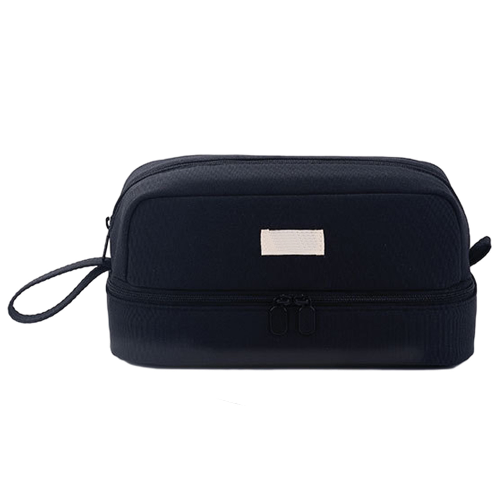 Oversized Pencil Case Double Zipper Closing Pencil Pouch Minimalist Style Desk Organizer Marker Pouch High Capacity Holder With Handle For Middle School Office College black