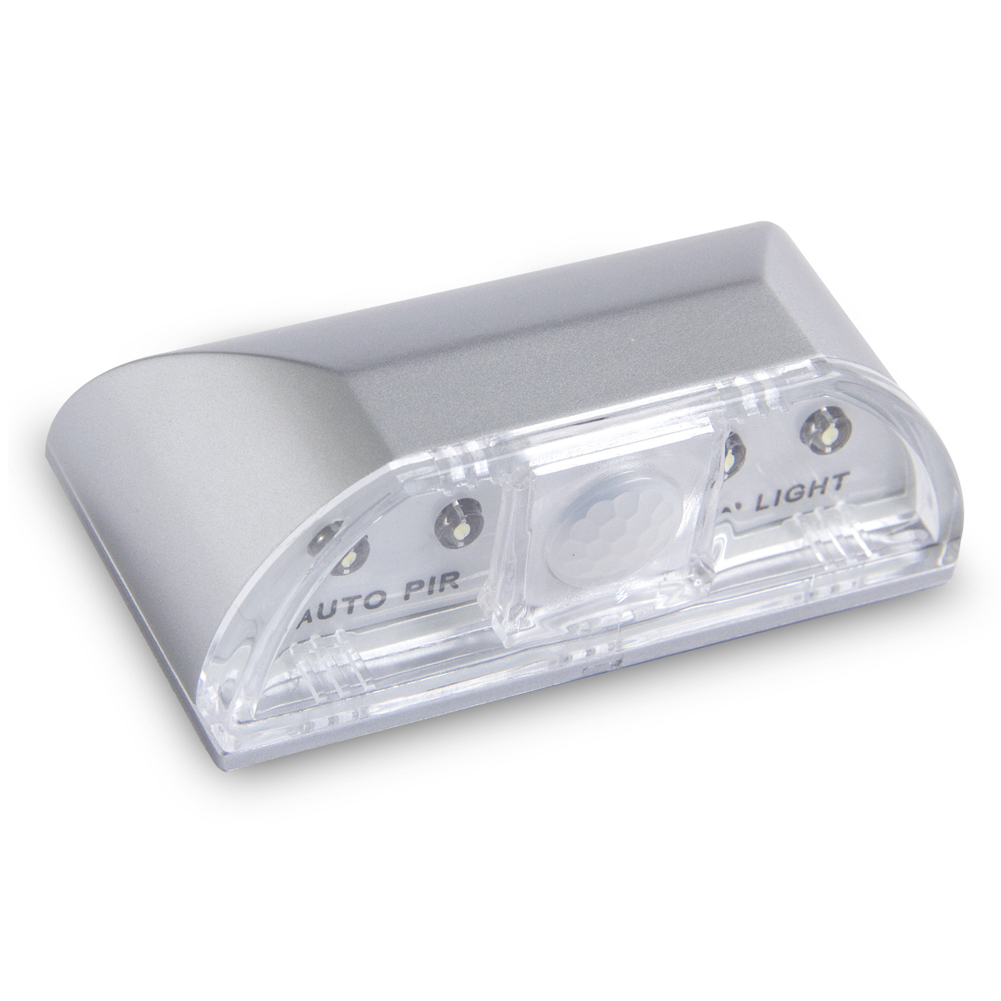 Led Door Lock Light 60 Degrees Infrared Human Body Sensor Night Lamp For Stairs Warehouse Wardrobe silver