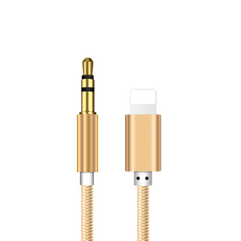 3.5mm AUX Audio Music Cable Car Cord for iPhone 7 8 Plus X XS MAX XR iOS 12 gold