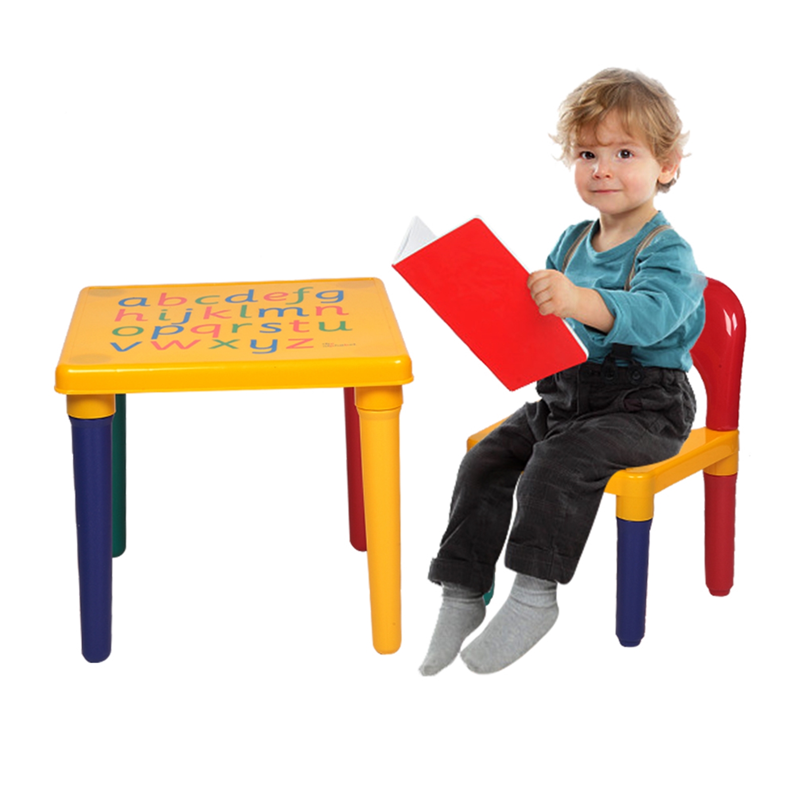 US Children Alphabet Table Chair Set Removable Lightweight