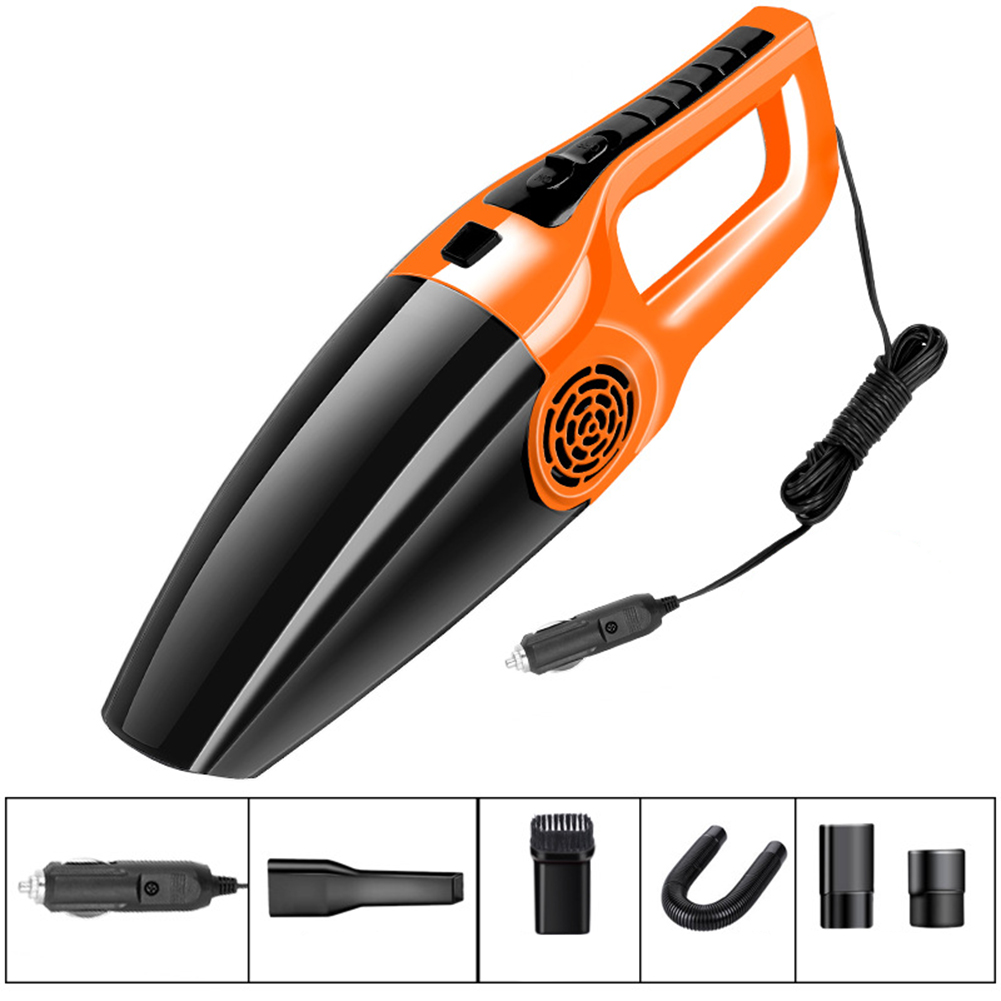 120W 3600mbar Car Vacuum Cleaner Wet And Dry dual-use Vacuum Cleaner Handheld 12V Car Vacuum Cleaner Orange black