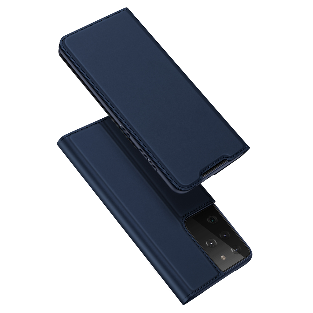 For Samsung Galaxy S21-s30ultra Shockproof Pu Non-slip Anti Scratch Protective Phone  Case Cover Royal blue