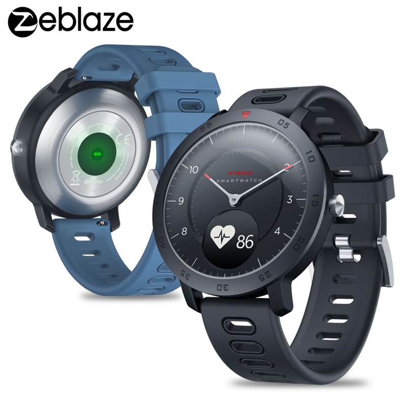 Original ZEBLAZE Hybrid Smartwatch Heart Rate Blood Pressure Monitor Smart Watch Exercise Tracking Sleep Tracking for Android iOS blue