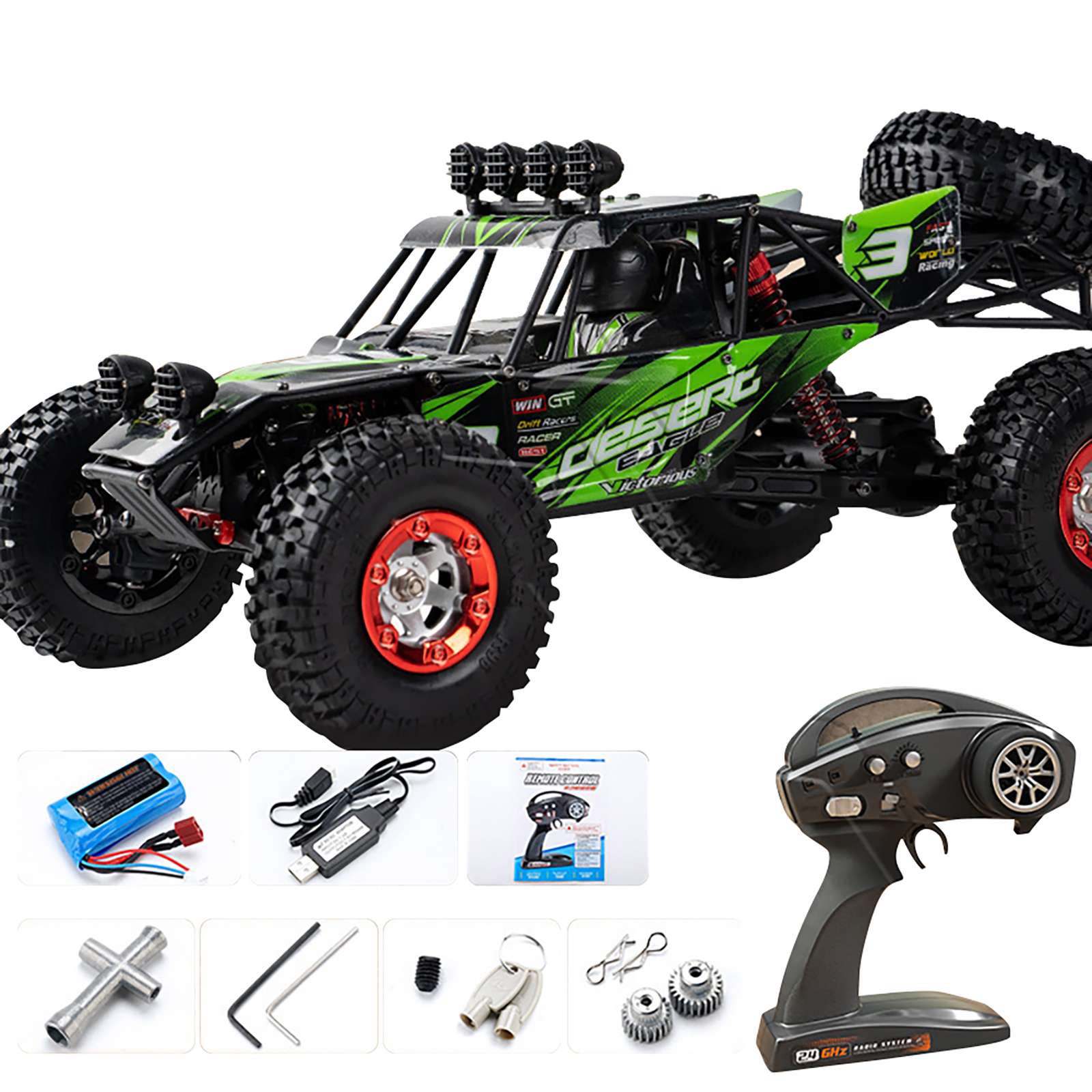 1:12 Full Scale RC Climbing Car Desert Truck 4WD Off-Road Vehicle Model Toys