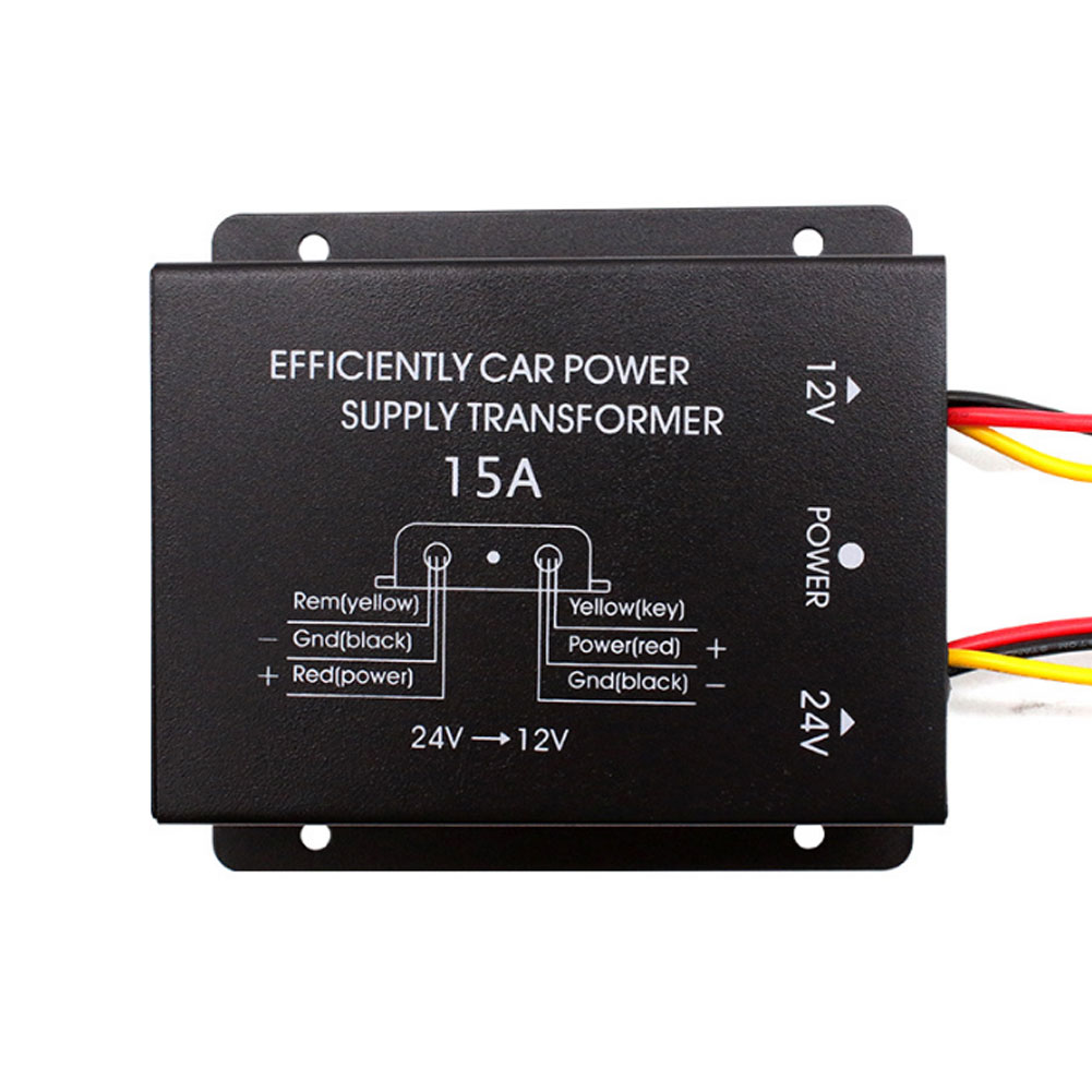 10a Car Power  Converter Transformer Adapter 24v To 12v Automatic Protection Functions Step-down Converter For Trucks Lorry Bus Van 15A