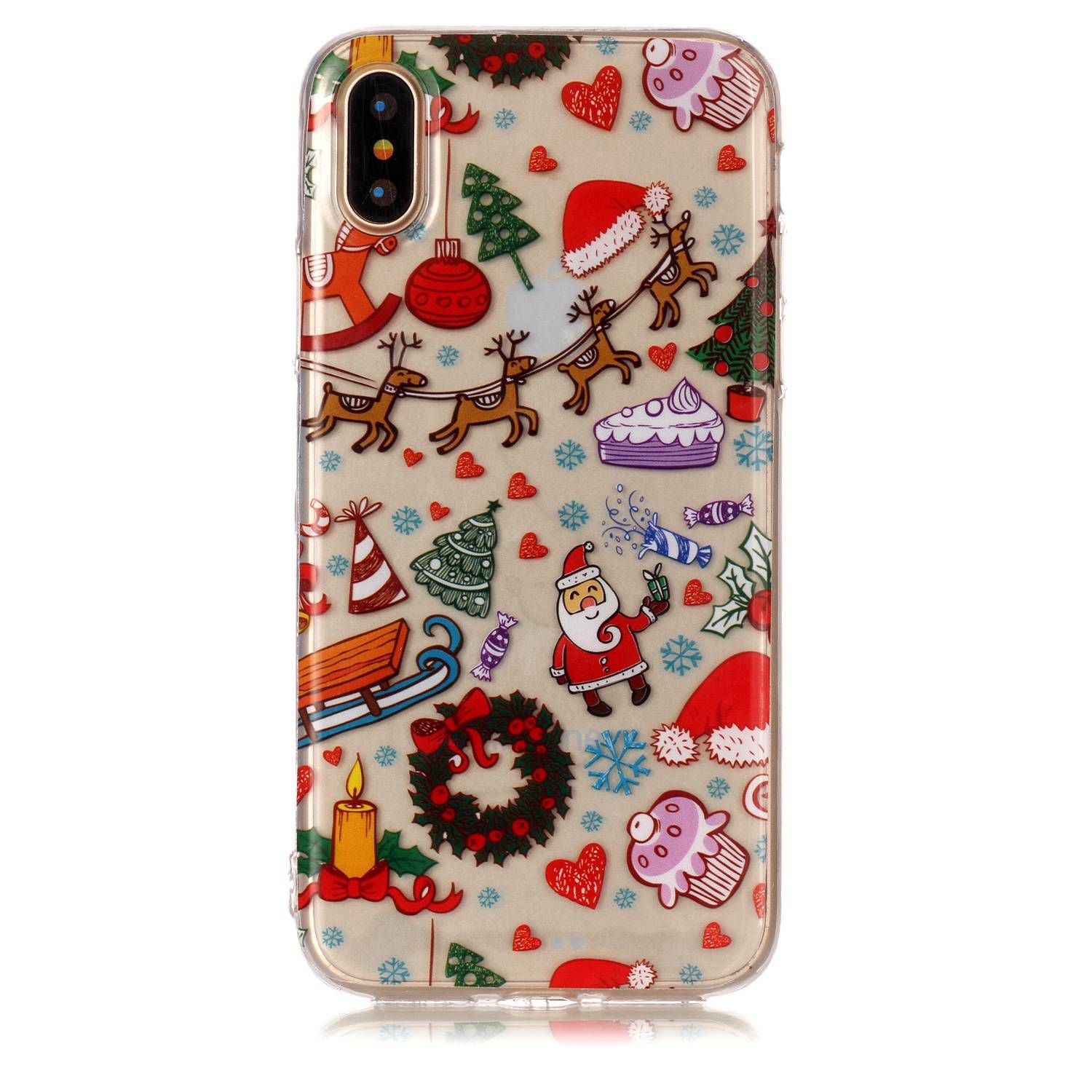 Wholesale For iPhoneX Cute Cell Phone Case Christmas Style Gifts TPU