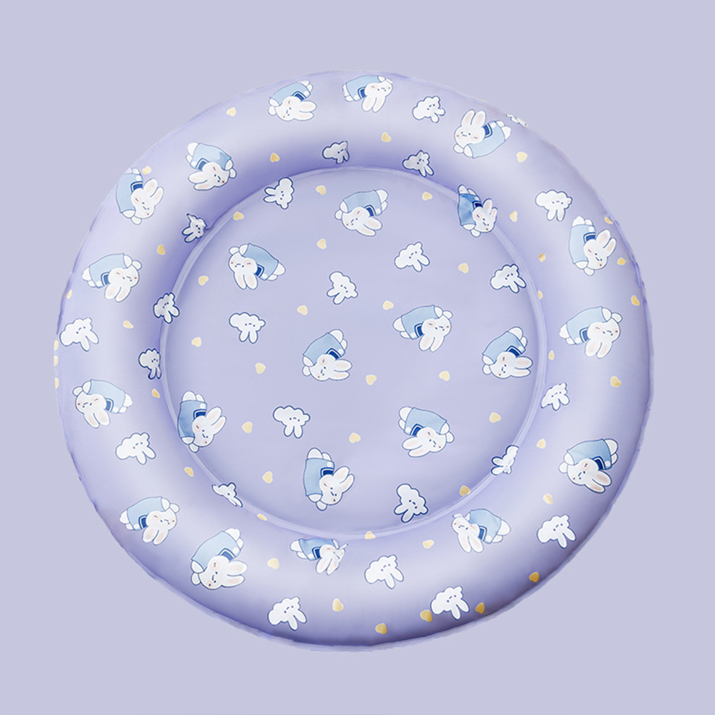 Round Pet Cooling Pad Cold Bed Multipurpose Breathable Waterproof Summer Sleeping Mats Pet Supplies S_Rabbit