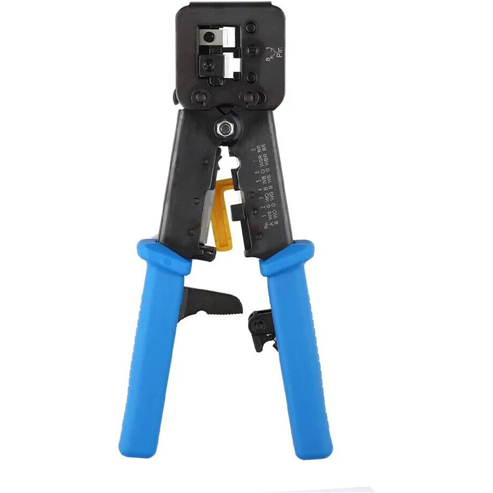RJ45 Crimp Tool For Pass-Through Connectors Professional Ethernet Crimper For Cat6 Cat5 8P8C RJ12 Connectors Ethernet Crimper Crimping Tool Pass-Through Clamp