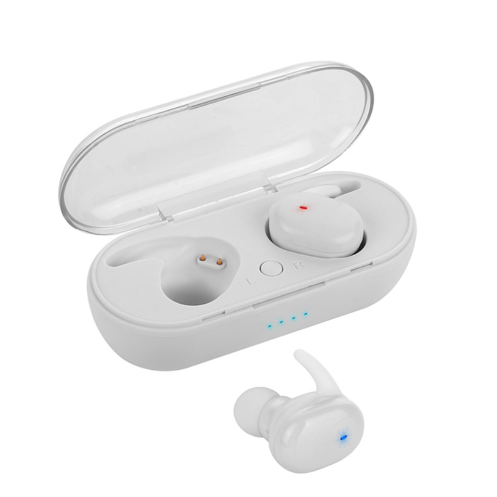 Tws Wireless  Stereo  Headphones Bluetooth-compatible 5.0 In-ear Noise Reduction Waterproof Earbuds Headset With Charging Case White