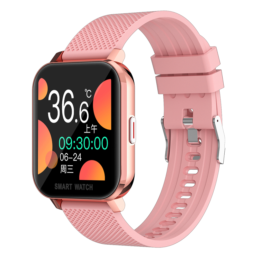 Mt28 Men Women Smart Watch 1.54-inch Large Full Touch-screen Multi-functional Sports Wristwatch Compatible For Ios Android pink_Silicone belt