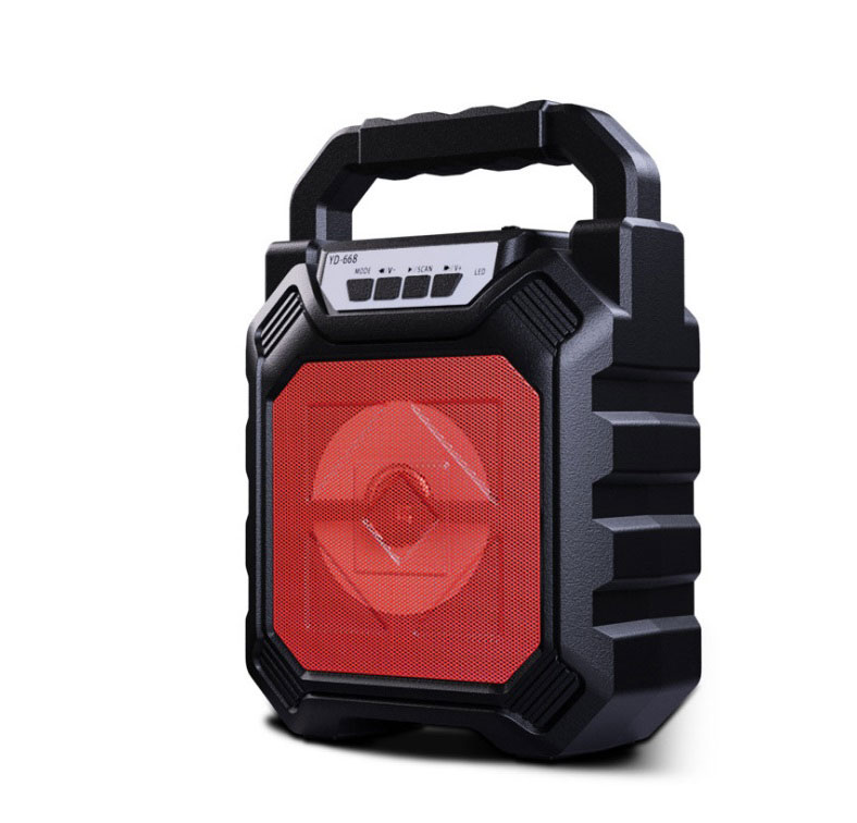 Outdoor Portable Wireless Bluetooth Speaker Can Insert Tf Card Usb Flash Disk High Power Loudspeaker red