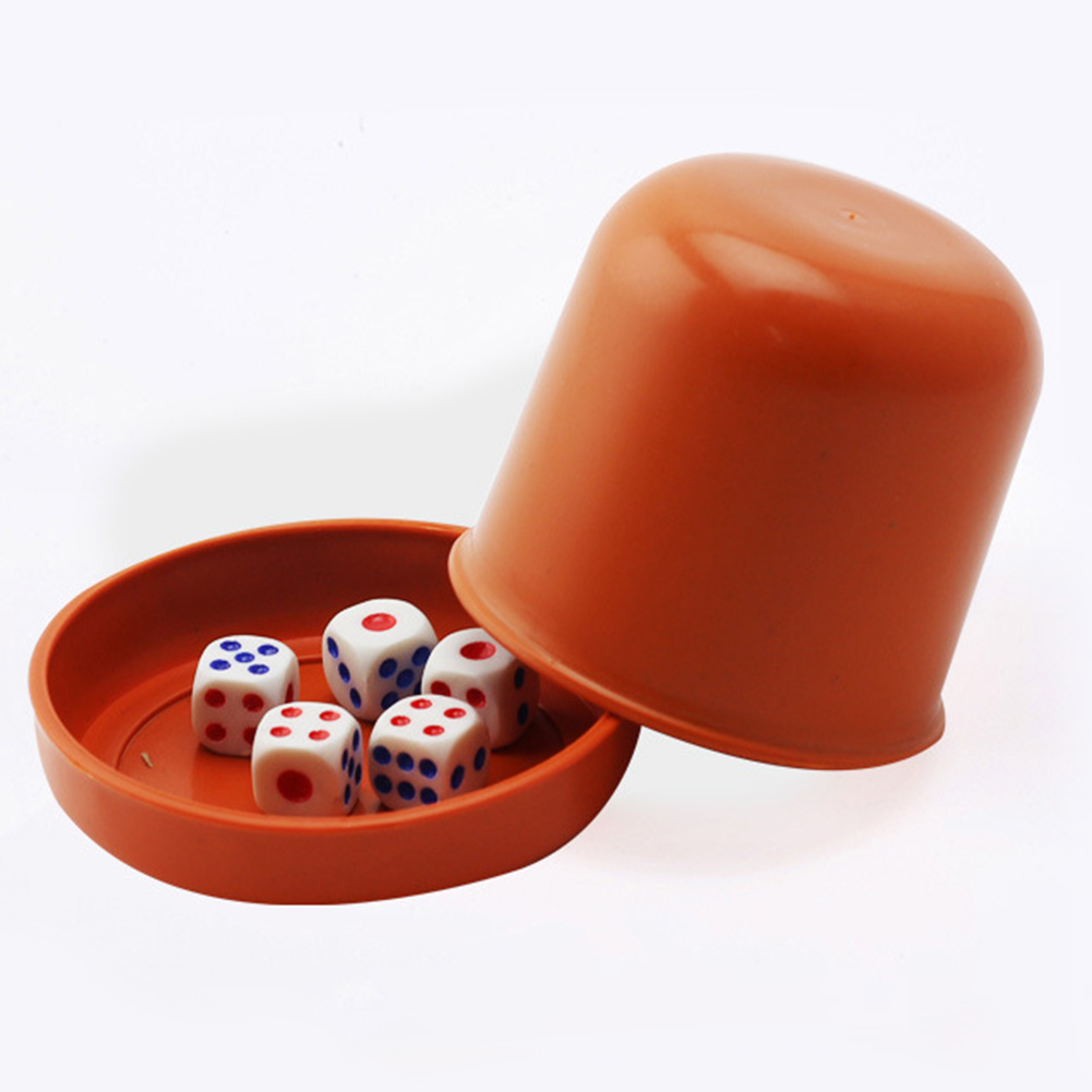 Wholesale 5 Pieces Dices With 1 Pieces Dice Cup Board Game Gambling Dices Dice Cup Set Ordinary