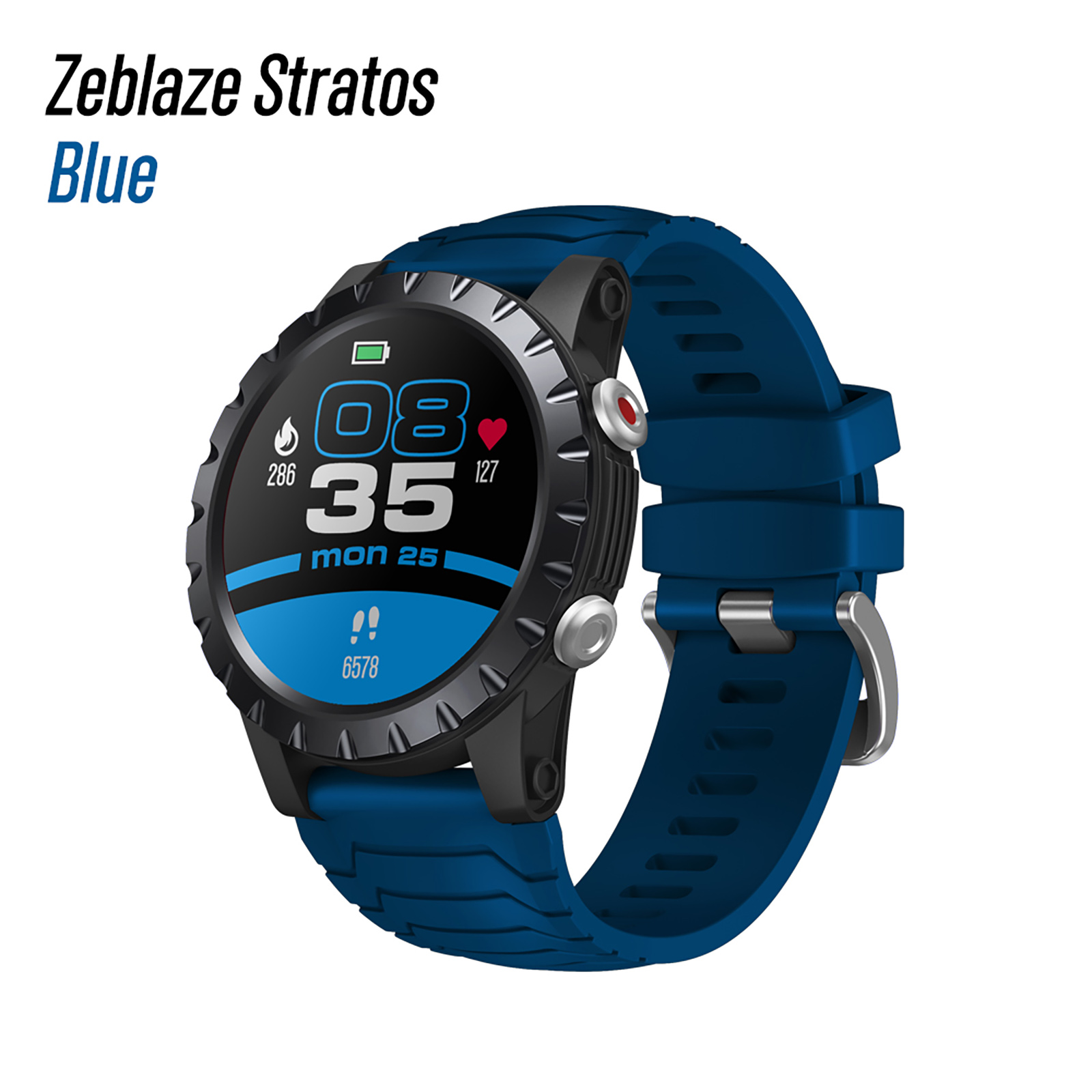 Original ZEBLAZE Stratos Smartwatch Gps Sports Tracking SpO2 Blood Oxygen Blood Pressure Heart Rate VO2 Max Monitoring Touch-screen Smart Watch blue