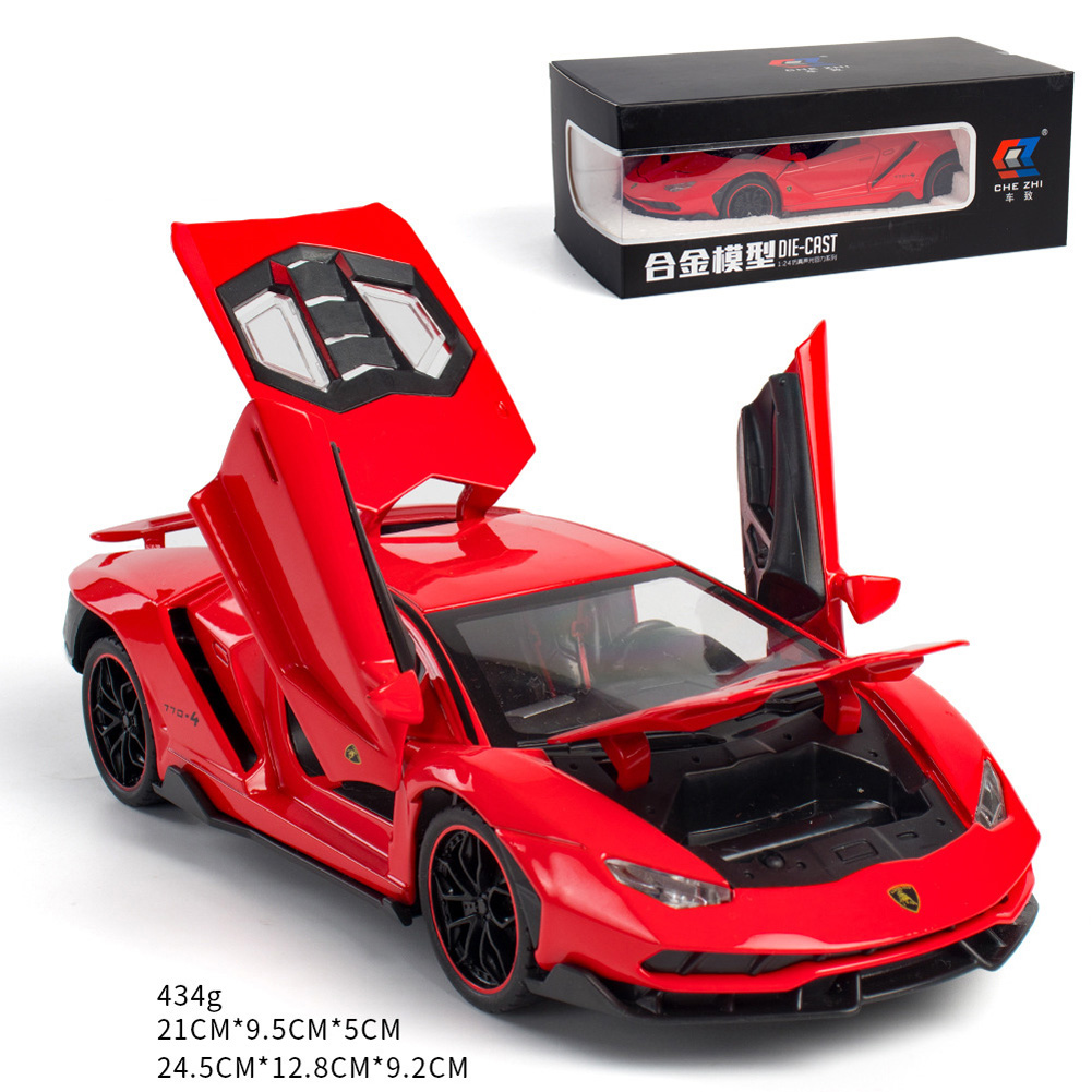 Simulate 1:24 Alloy Sports Car Model Toy for Lamborghini LP770 red