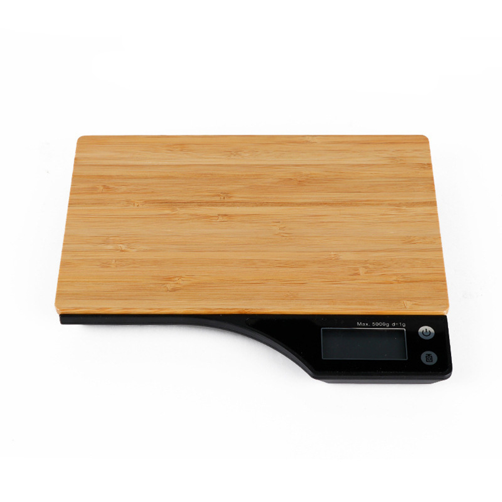 5kg Bamboo Board Kitchen Scale Lcd Display High Precision Electronic Scale