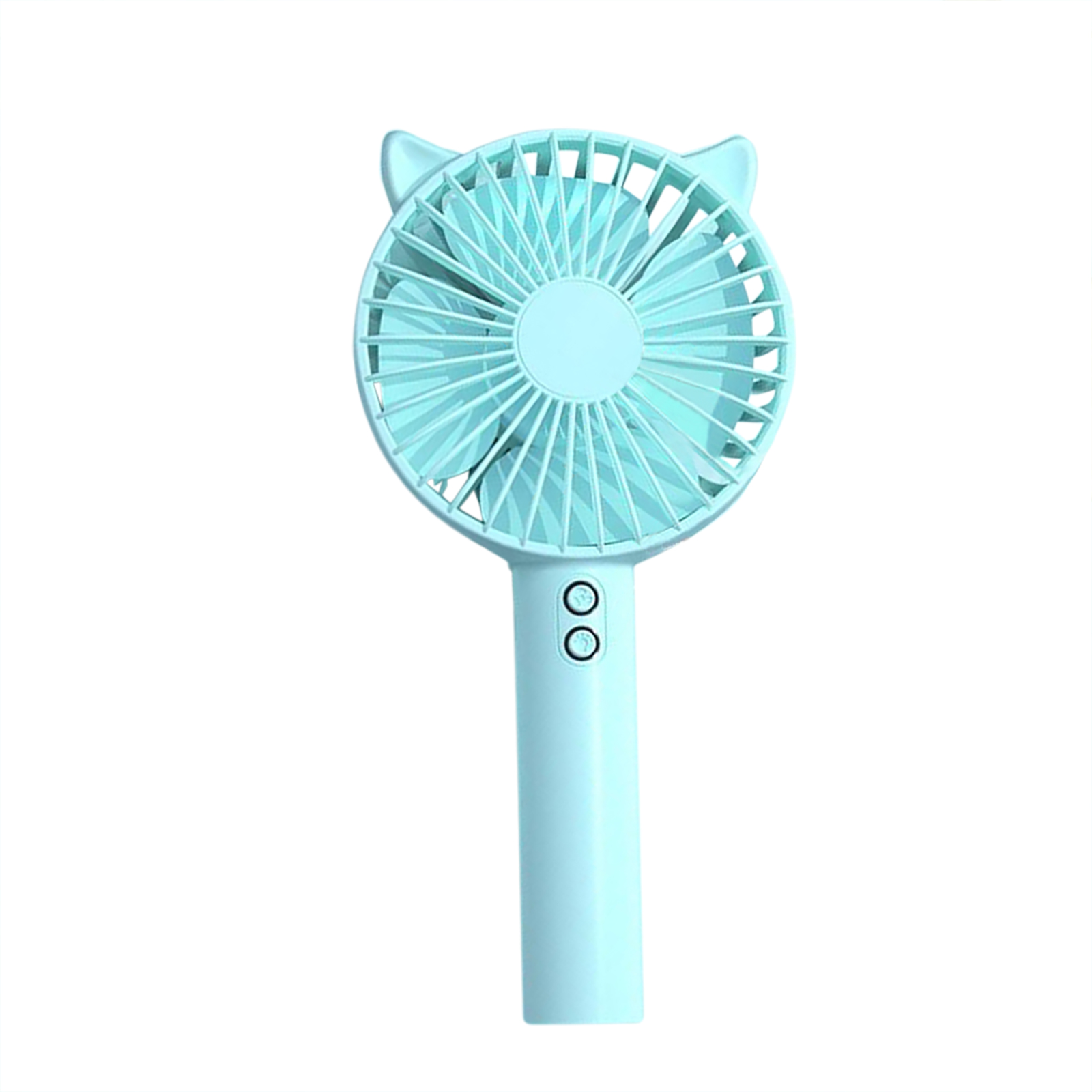 Usb Hand-held Portable Mini Fan 3 Speeds Adjustable Multifunctional Rechargeable Mute Electric Fan Night Light sky blue