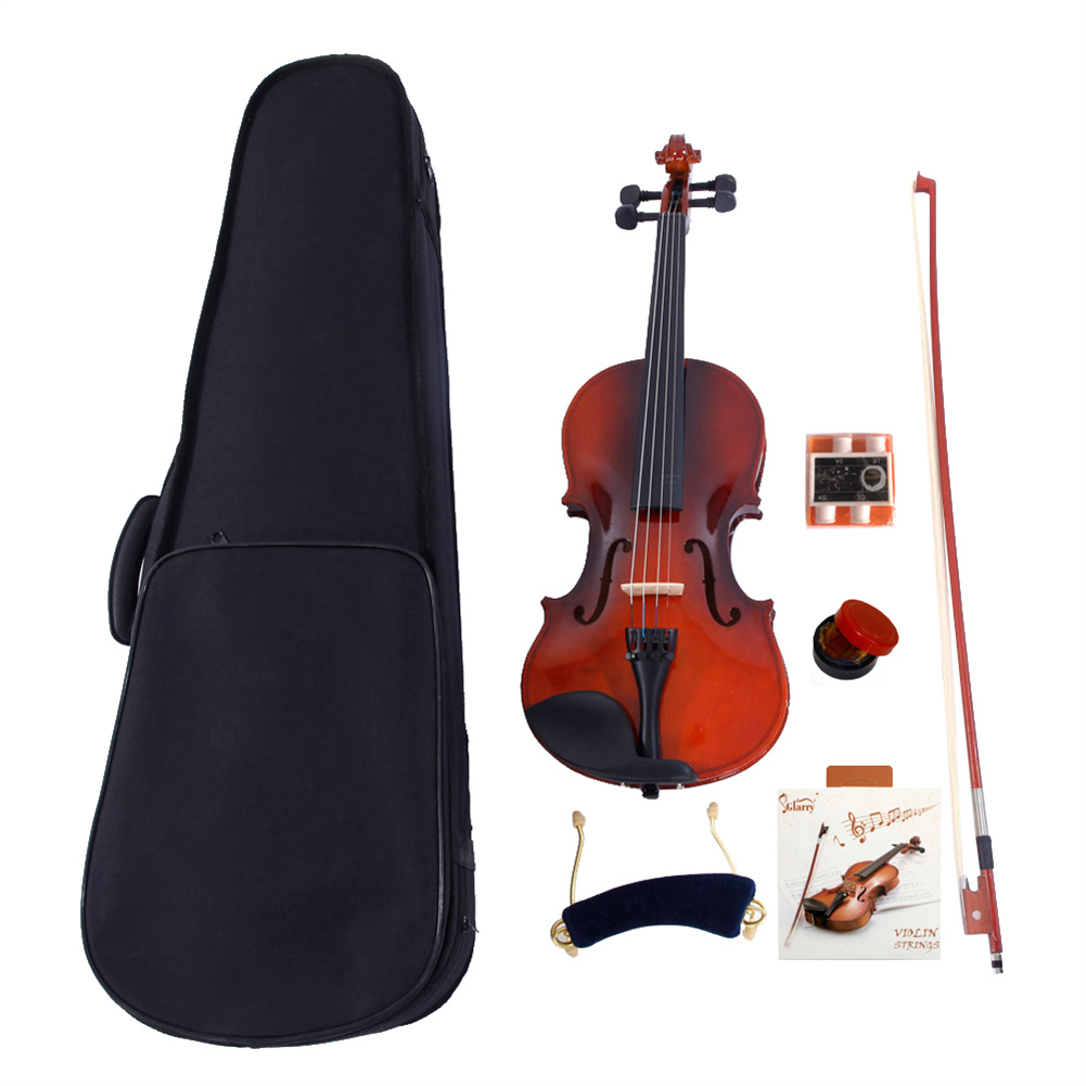 US Gv100 3/4 Acoustic Violin Kit with Case Bow Rosin String Tuner Shoulder Rest