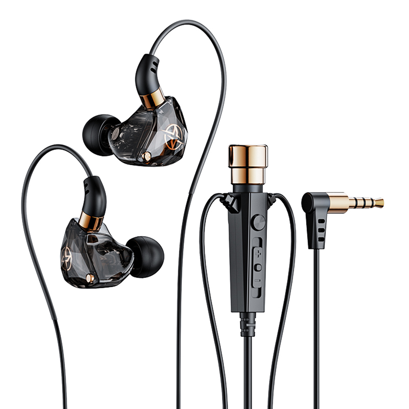 KT02 3.5mm Earbuds In-Ear Headphones With Microphone Bass HiFi Earphones For Streaming Karaoke Earbuds
