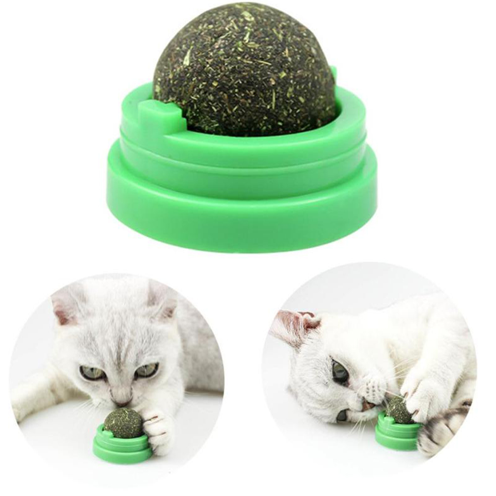 Rotating Catnip Mint Ball Cat Natural Snacks Licking Sugar Teeth ...